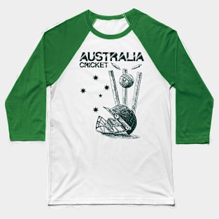 Australia Cricket Bat and Ball Game Memorabilia Baseball T-Shirt